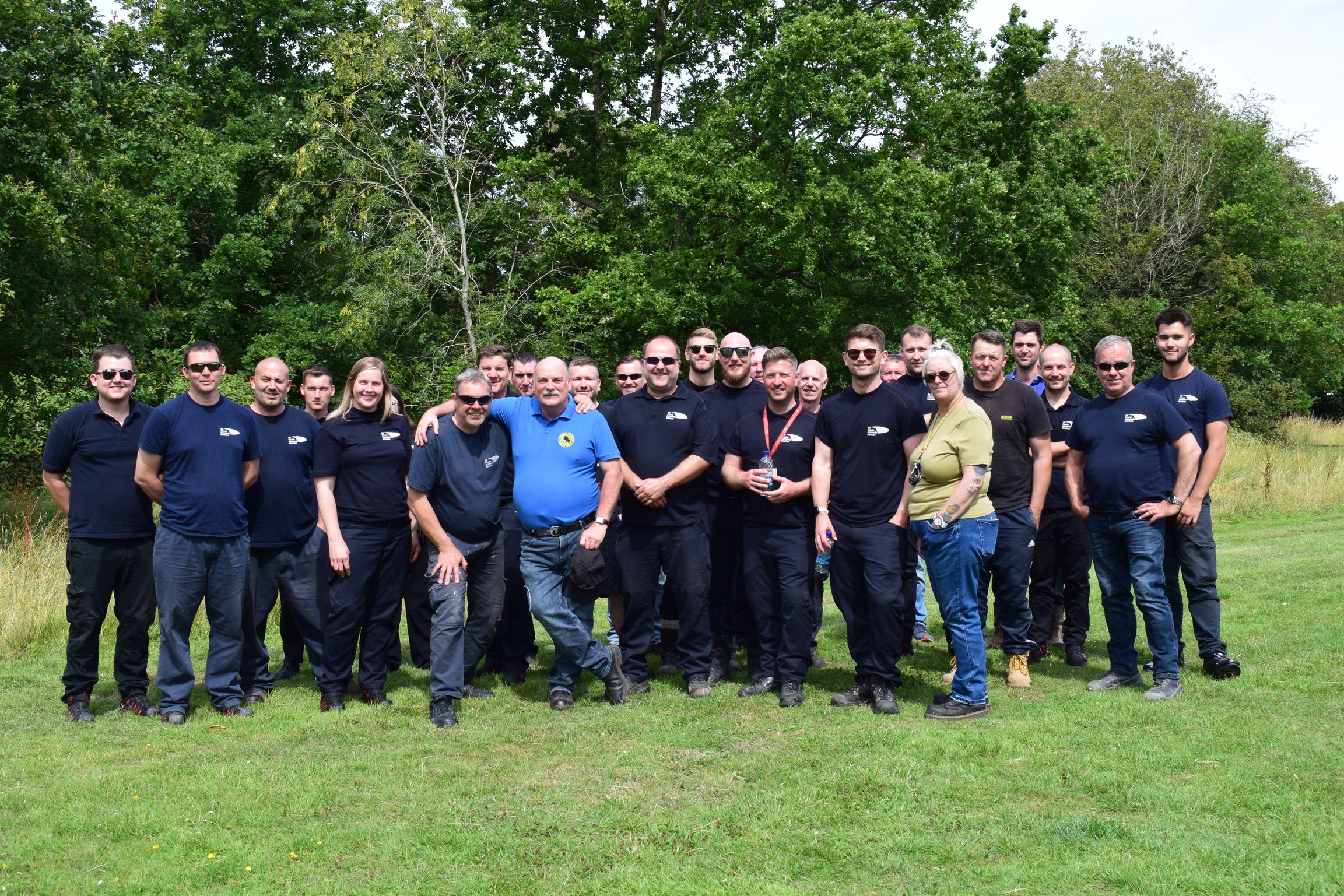 Staff volunteers upgrade path at Bookham ponds